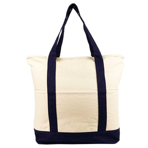Nissun Deluxe Zippered Cotton Canvas Tote ST4202 - 