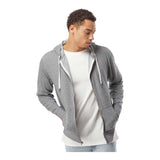 Independent Trading Co PRM90HTZ Unisex Heathered French Terry Full-Zip Hooded Sweatshirt