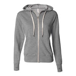 Independent Trading Co PRM90HTZ Unisex Heathered French Terry Full-Zip Hooded Sweatshirt