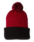 Sportsman SP70 12" Knit Speckled Pom-Pom Beanie Knit Cap