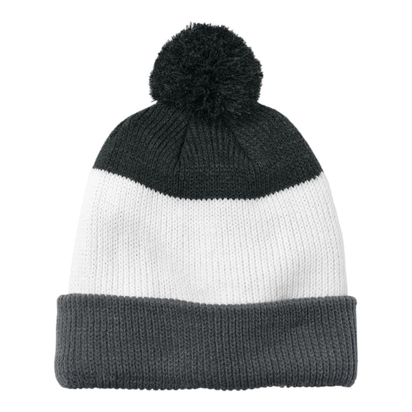 Port Authority C979 Cozy Striped Pom Beanie
