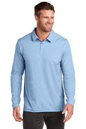TravisMathew TM1MZ343 Oceanside Heather Long Sleeve Polo - 
