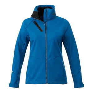 Elevate TM92907 Women's PEYTO Waterproof Softshell Jacket with Roll-Away Hood - 
