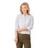 Elevate TM97601 Huntington Women's Three Quarter Sleeve Dotted Mandarin Collar Button Up Shirt