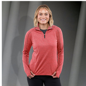 Elevate TM97810 Women's TAZA Performance Knit Quarter Zip with Thumb Holes