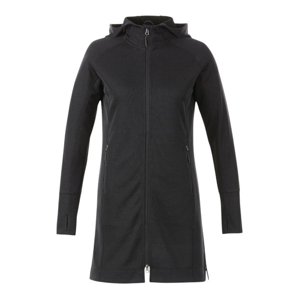 Elevate TM98210 Women's ODELL Performance Knit Tunic Length Full Zip Hoodie with Thumb Holes