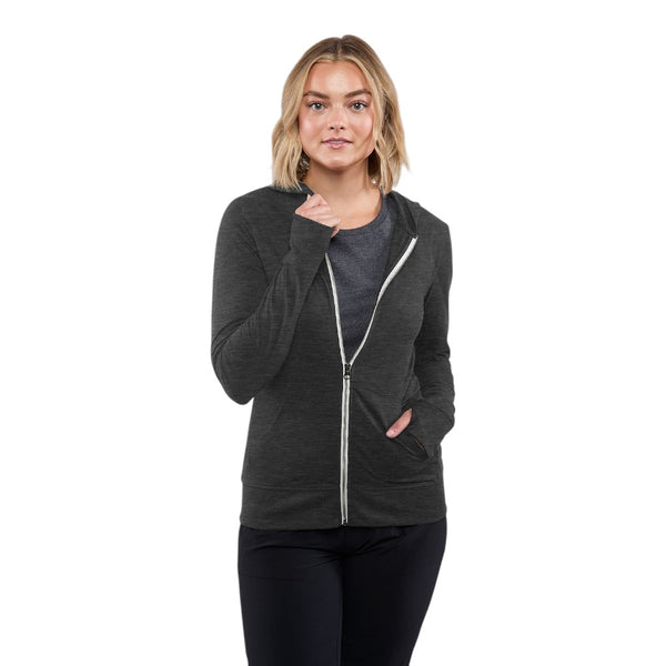 Elevate TM98731 Women's GARNER Lightweight Knit Full Zip Hoodie with Thumb Holes