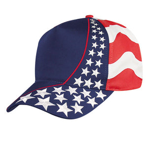 Nissun 5 Panel U.S.A. Flag Cap, USA America Hat - USFLAG-5 - 