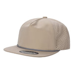 Unbranded 5 Panel Water Resistant Flat Bill Perforated Rope Hat
