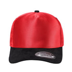 Unbranded Satin Snapback with Suede Bill