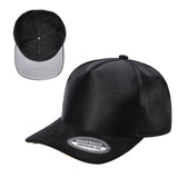 Unbranded Satin Snapback with Suede Bill