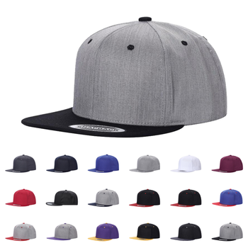 Unbranded Snapback Hat, Blank Flat Bill Cap