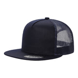 Unbranded 5 Panel Flat Bill Trucker Hat, Blank 5 Panel Mesh Back Cap