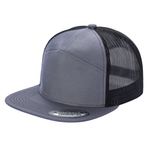 Unbranded 7-Panel Trucker Flat Bill Hat, Blank 7 Panel Mesh Back Cap