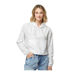 Independent Trading Co EXP64CRP Women's Lightweight Quarter-Zip Pullover Crop Windbreaker