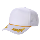 Unbranded Captain Military Foam Trucker Hat with Gold Leaf