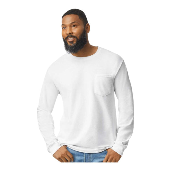 Gildan 2410 Men's Ultra Cotton Long Sleeve Pocket T-Shirt