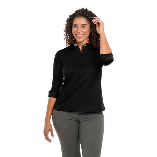 Zorrel Z6726 Ladies' Stretch Polo with Stripe Accents