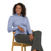 Zorrel Z7051 Ladies' Button-Down Textured Knit Long Sleeve Shirt