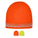 CornerStone Lined Enhanced Visibility Beanie with Reflective Stripes CS804