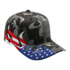 PitBull PB208F 6 Panel USA Flag Flame Visor Hat