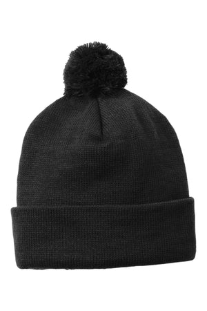 Sport-Tek STC37 Solid Pom Pom Beanie - 