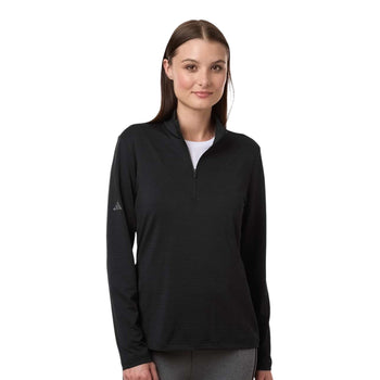 Adidas A709 Women's Textured Stripe Quarter-Zip Pullover