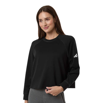 Adidas A1014 Women's Beyond Side-Snap Crewneck Sweatshirt