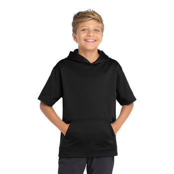 Sport-Tek YST251 Youth Sport-Wick Fleece Short Sleeve Hooded Pullover