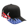 PitBull PB208F 6 Panel USA Flag Flame Visor Hat