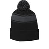 Sport-Tek STC28 Stripe Pom Pom Beanie