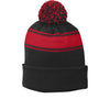 Sport-Tek STC28 Stripe Pom Pom Beanie