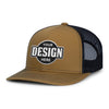 Custom Embroidered Pacific Headwear 104S Contrast Stitch Trucker Snapback Hat - Flat Embroidery