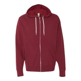 Independent Trading Co AFX90UNZ Unisex Lightweight Full-Zip Hooded Sweatshirt
