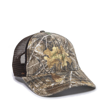 Outdoor Cap CWF310 Mesh-Back Camo Hat with Flag Undervisor