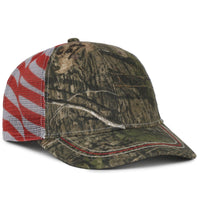 Outdoor Cap CWF400M Camo Cap with American Flag Mesh Back