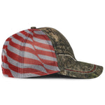 Outdoor Cap CWF400M Camo Cap with American Flag Mesh Back