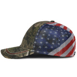 Outdoor Cap CWF400M Camo Cap with American Flag Mesh Back