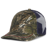 Outdoor Cap CWF400M Camo Cap with American Flag Mesh Back