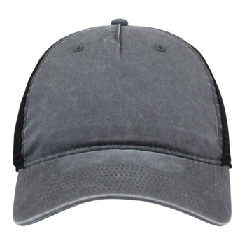 The Game GB522 Pigment Dyed Twill Soft Trucker Cap – Relaxed Fit with Slide Buckle Closure