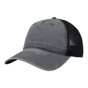 The Game GB522 Pigment Dyed Twill Soft Trucker Cap – Relaxed Fit with Slide Buckle Closure - 