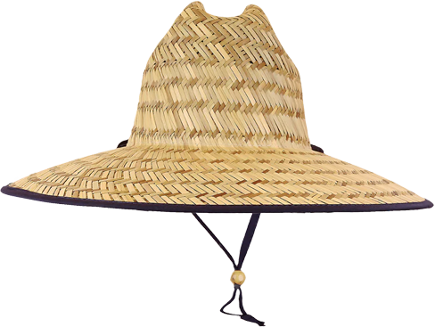 Decky 528 mat straw hat with a woven design and chin cord, designed for maximum sun coverage and a classic outdoor look.