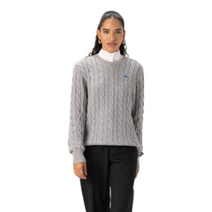 Members Only MS012503 Women's Oversized Crew Neck Cable Knit Sweater - 