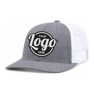 Custom Embroidered Pacific Headwear 210C Melange Heather Low-Profile Trucker Hat - Flat Embroidery - 
