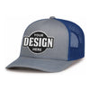 Custom Embroidered Pacific Headwear 104S Contrast Stitch Trucker Snapback Hat - Flat Embroidery