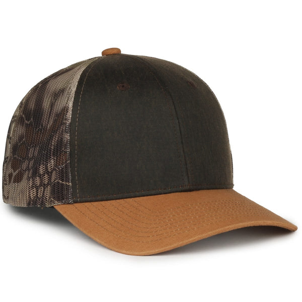 Outdoor Cap HPC-615M Rugged Trucker Cap with Camo Mesh Back