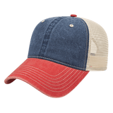 Cap America i3027 - Washed Pigment Dyed Trucker Mesh Cap - Blank