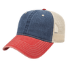 Cap America Custom Embroidered Hat with Logo - Washed Pigment Dyed Trucker Mesh Cap i3027