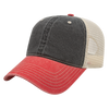 Cap America Custom Embroidered Hat with Logo - Washed Pigment Dyed Trucker Mesh Cap i3027