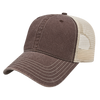 Cap America Custom Embroidered Hat with Logo - Washed Pigment Dyed Trucker Mesh Cap i3027